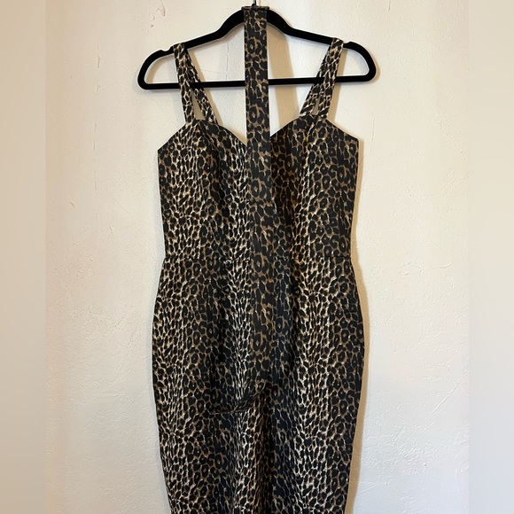 Vixen by Micheline Pitt Sweetheart Wiggle Dress Wild Leopard Print - Picture 6 of 10
